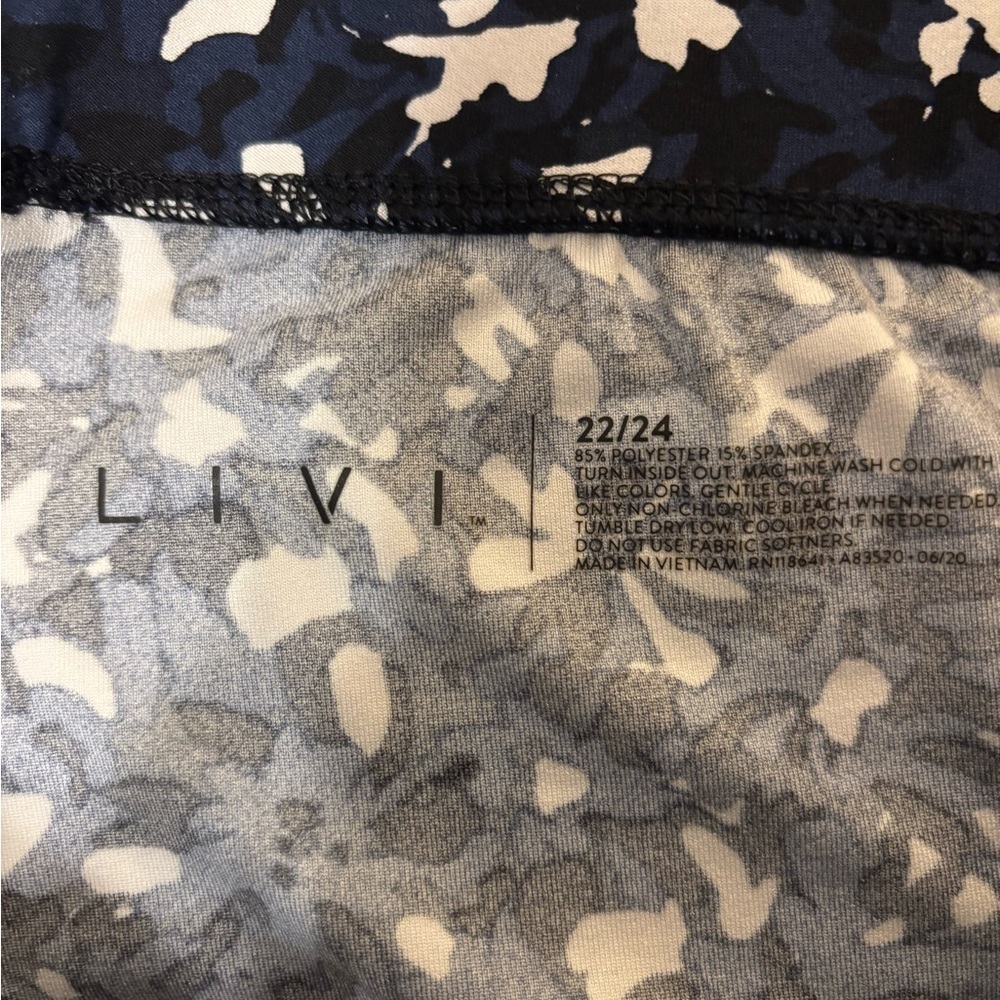 LIVI Navy, Black and White Patterned Leggings - Picture 2 of 2